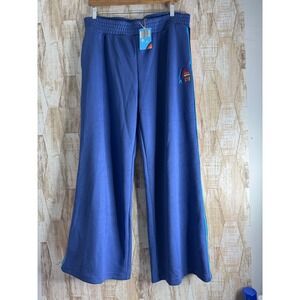 ALDI GEAR Wide Leg Bottoms Jogger Pants Rainbow Stripe Blue XL